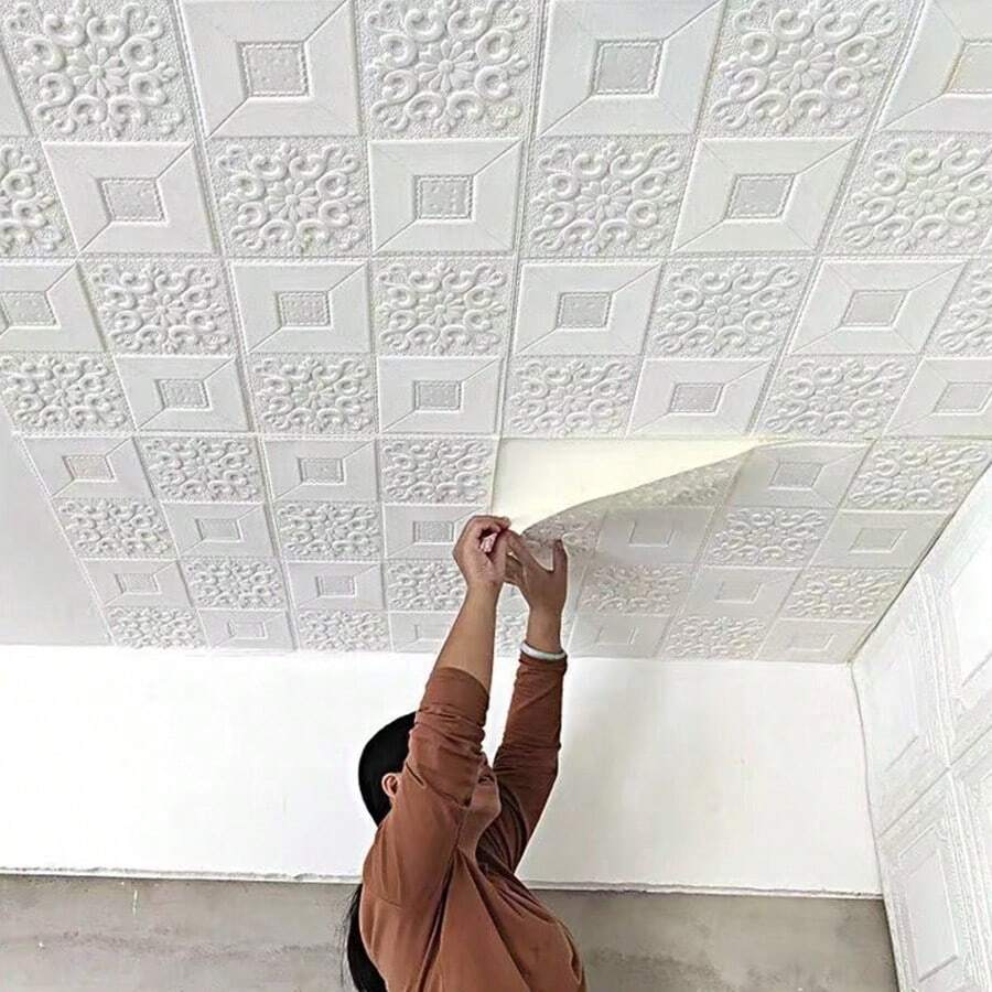 20/50pcs 3D Floral Wall Stickers - Easy Installation, High Quality & Waterproof Foam Boards, Suitable For Kitchen, Bathroom, Living Room Decor