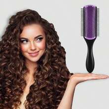 Premium Professional Classic Styling Curling Comb 9-Row Black Hair Comb Suitable For Wet And Dry Hair Perfect For Distribution And Styling Anti-Static Gentle On Scalp Ergonomic Handle Durable Bristles Suitable For All Hair Types Unisex - Multicolor - View 7