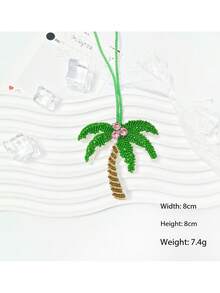 1 szt. Dopasowane kolorystycznie koraliki, modne, eleganckie, proste, urocze, uniwersalne, spersonalizowane, zabawne, interesujące, roślina, letni kształt drzewa kokosowego, wzór drzewa kokosowego, plecak, torba na ramię, torba crossbody, torebka, torba tote, torba pod pachę, kosmetyczka, inne, torba do przechowywania, wisiorek do samochodu