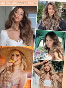 16inch/20inch Clip-In Hair Extensions 4pcs/Set Wavy Curly Pearl Blonde Hair Extensions For Women - Platinum - View 7