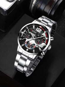 [ Quartz Watches For Men ] 2pcs/Set Men Watch Set, Business Quartz Watches For Man, Ideal Choice For Gifts Wrist Watch, Reloj Para Hombre.