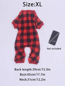 PETSIN A Simple And Comfortable Polyester Four Legged Cat And Dog Costume, Sleepwear, Home Clothes Suitable For Pets, Small Cats And Dogs, Clothes For All Seasons Of Home Wear (Not Suitable For Large Dogs) - Red - View 8