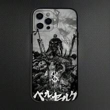 Funda de Teléfono Clásica Anime  Guts Compatible con  16,15,14,13,12,11 Plus, Pro Max, Funda Negra de Silicona Suave, Funda Compatible con  17,  17 Pro,  17 Pro Max - z2 - Ver 2