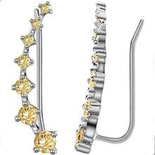 1 对闪亮花朵弧形耳坠，优雅的锌合金耳坠，时尚百搭的设计，适合派对、婚礼和日常佩戴，女士礼物 - 金梅花 - 查看 9