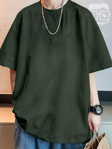Oversized Streetwear Academia Lisa Premium 100% Cotton T-Shirt NERD VEST - 軍綠色 - 查看 5