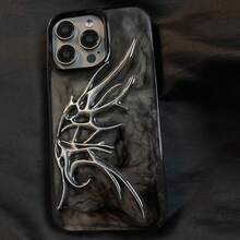 Hình dán Cthulhu tự làm, hiệu ứng chuyển màu 3D trong suốt, phong cách Gothic Punk cổ điển, họa tiết xương cá lập thể, phù hợp với ốp điện thoại 15 inch, phụ kiện không thể thiếu cho những người dẫn đầu xu hướng, phù hợp với điện thoại 17, 16, 14, 13, 12, 11 inch. - Bạc - Xem 8