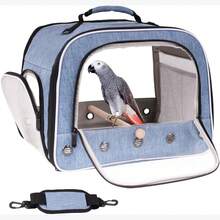 Portable Large-Size Parrot Carrier Cage: Comes With A Travel Bag, Metal Tray & Grid – Suitable For Carrying/Transporting African Greys, Long-Tailed Cockatiels & Other Medium/Large Birds - Multicolor - View 6