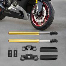 29" Length Bicycle Triple Tree Clamp Front Forks Shock 45/48 Mm,Aluminum Alloy - Gold and Black - View 8