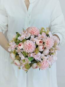 1/3PCS Artificial Tea Bud Rose Hydrangea DIY Wreath Material Home Bedroom Vase Decoration Valentine's Day New Year Decoration, Wedding Decoration, Bride Holding Flower Material