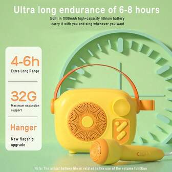 PANDA K8 Bluetooth Speaker Microphone Portable Mini Karaoke Singing Machine 5 Fun Voices TF Dual Playback Mode Detachable Handheld Design Family KTV/Performance Artifact Suitable For Outdoor Picnics Camping And Singing