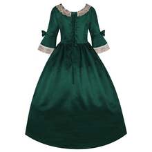 Luxury Handmade Mid-Sleeve Golden Applique Dress, Vintage European Palace Style Formal Gown, Performance/Dance/Nobility Party Dress For Women