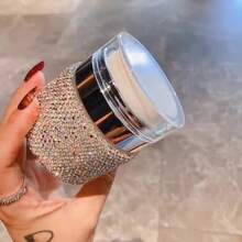 1pc 50ml Vacuum Pump Dispenser Bottle, Shiny Rhinestone Decorated Cosmetics Packaging Suitable For Foundation, Cream, Lotion, Travel Size - Nhiều màu - Xem 6