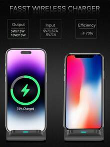 15W Foldable Stand 2-In-1 Wireless Charger, Compatible With Qi-Enabled Wireless Charging Smartphones, For IPhone 8/X/11/12/13/14/15/16/17 Series