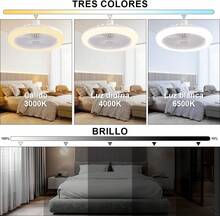 VSHINY Ventilador de techo de anillo LED,Luz del ventilador de techo,Con mando a distancia,3000K-6500K\/luminosidad regulable,Tres velocidades del viento. - albaricoque - Ver 2