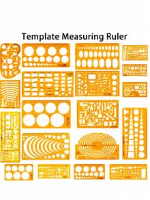 模板测量尺圆形椭圆尺耐用K型树脂绘图设计家具建筑师模板绘图尺