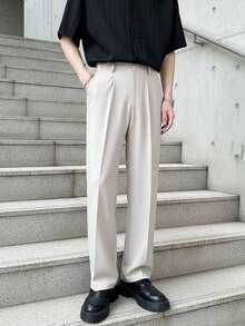 Men's Business Elegant Versatile Straight-Leg Suit Pants For Commuting - Apricot - View 2