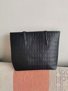 Plaid Pattern Large Capacity Tote Bag For Women,School Bag,Large Capacity,Portable,Classic Casual,Business Casual,For Teen Girls Women College Students,White-Collar Workers,Perfect For Work,Back To School,Middle School,High School,College - Black - View 9