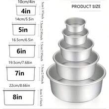 1 件/4 件，烘焙圆形蛋糕模具，烘焙工具，固定底座，不粘阳极氧化铝，易于从模具中脱模，可堆叠耐用金属蛋糕盘，适用于多层蛋糕 - 可用作烤箱烤盘，耐用烘焙用具 - 銀色 - 查看 12