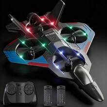 Foam Drone RC Airplane Toys For Beginners, Remote Control Plane Fighter Jet With Light, Auto Hovering, 360° Flip And 2 Batteries, Christmas, Halloween, Thanksgiving Gifts