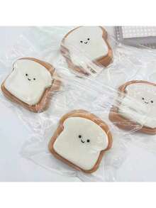 2Pcs Toast Squeeze Relax Toy Cute Bread Design Slow Rebound Fun Ahd Cute Christmas &Birthday Gift Squeeze Gifts For Children, Teens, And Adults - 彩色 - 查看 7