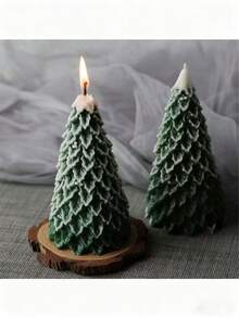 Christmas Tree Shaped Scented Candles For Christmas Holiday Table Decoration Christmas Scented Candles Winter Christmas Tree Taper Candles Home Decoration And Souvenirs, Suitable For Bedroom, Bathroom, Party, Christmas, Random Colors/Styles - Multicolor - View 1