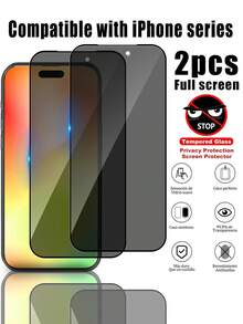 2 Packs Privacy Tempered Glass Screen Protector With Black Silk-Screen Borders, Suitable For IPhone 17 Pro Max 6.9-Inch Privacy Screen Protector, 9H Hardness, Scratch-Resistant, Full Coverage, Bubble-Free, Compatible With IPhone 17 Pro Max/17/16 Promax/15Pro Max/14Promax/13/12/11/XSMAX/Mini Screen Protectors