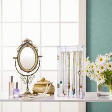 Soporte para Collar de Acrílico - Organizador de Collar Acrílico, Collares Transparente con 24 Ganchos, 360 Grados para Arete, Pulseras Colgantes, Aretes, Regalo para Mujeres - 1 - Ver 6