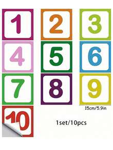 1pc Number Pattern Floor Sticker, Stickers, Stickers For Kids Wall Decal, Vinyl Decal For Home Decorations, Spring Decoration Items Refresh Your Home, Rama Decoration Stickers Wall Stickers Floor Stickers - Multicolor - View 9