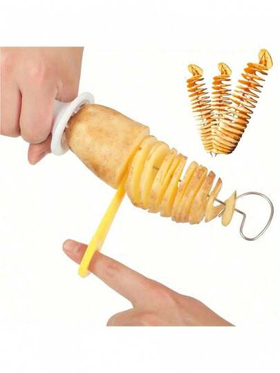 1 pezzo Affettatrice a spirale per patate 6 in 1, Innovativo strumento per patate a tornado, Utensile da cucina pratico