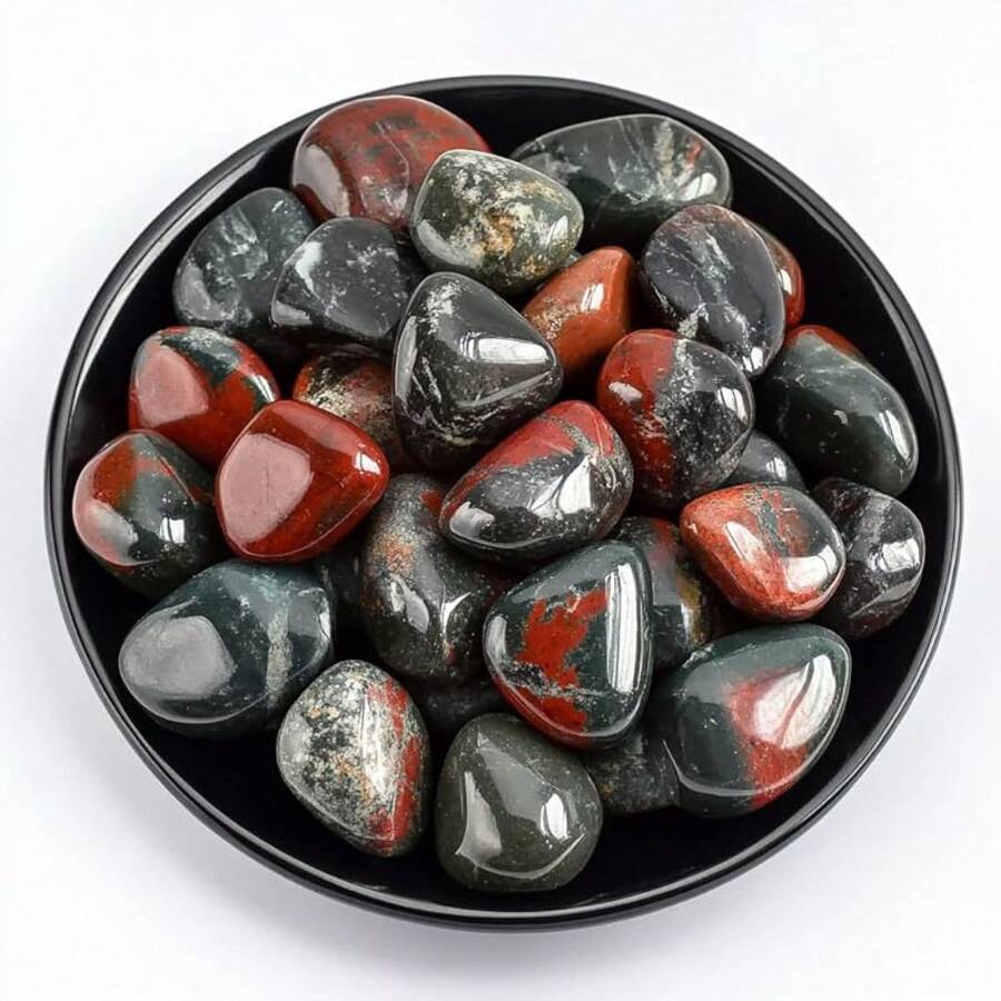 Black Friday1Polished Multicolor Healing Crystal Stone Set, 72 Pcs, 0.5" Handpicked Tumbled Stones For Healing, Reiki, Meditation, Crafting, Home Decor, Ethically Sourced, Multicolor - 南非血碧玉 - 查看 1