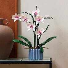 Building Block Flower Bouquet Icon, Plant Series, Orchid, Suitable For Children Over 18 Years Old, (608, Orchid) - Multicolor - View 2