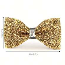 Fashionable Men's Rhinestone Multi-Color Bow Tie, Groom Wedding Ceremony Photo Shoot Party Stage Accessory Shiny Bowtie