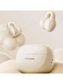 Lenovo Auriculares Bluetooth con clip EA420, abiertos, sin intraauriculares, sin presión, con chip Bluetooth 5.4, antiinterferencias, con clasificación IPX resistente al agua y al sudor, imprescindibles para los amantes del deporte, color negro.