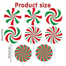 4/8 piezas Decoraciones de árbol de Navidad con piruletas rojas y verdes, decoraciones lindas de caramelos para la parte superior del árbol de Navidad, decoraciones navideñas para el hogar, fiesta y uso en interiores y exteriores