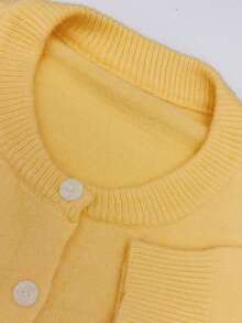 Plus Size Fall And Winter Plus Size Fashion Casual Holiday Elegant Cream Yellow Small Round Neck Design Long Sleeve Cardigan Sweater Women's Brunch Outfits For Women Fall Women Clothes Sweater