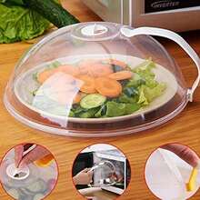 1/2 Microwave Food Cover, Dish Cover, Splash Cover, Universal Utensil Cover With Bowl And Plate Handle, Transparent Reusable Food Cover, Dirt Cover, Transparent Plastic Cover, Kitchen Supplies