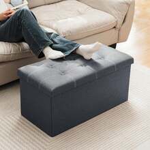 Multi functional storage box stool, suitable for soft cushioned chairs and stools in living rooms, bedrooms, and offices, with detachable storage platforms, space saving home decoration, modern design, sturdy construction, small space solution, (29.92*14.96in).