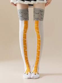 1 Pair Christmas Over-The-Knee High Socks,Women Striped Christmas Costume Over-The-Knee Socks, Green & White Striped Thigh High Warm Stockings For Winter,A Variety Of Colors, Stylish Photo Props,Gifts For Friends, Christmas Party Decorations Home Decor Christmas Decorations Room Decor