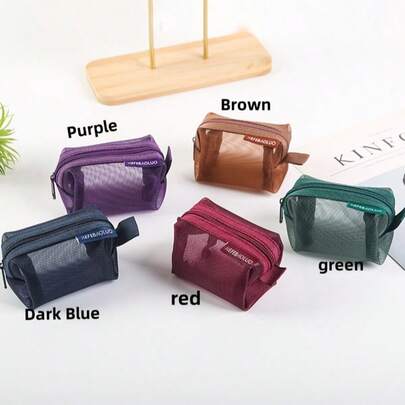 1 pièce Petit bagage cabine, sac cosmétique, sac numérique, couche extérieure en maille peut contenir plusieurs petits articles, sac de voyage multicolore avec batterie portable, étui de chargeur portable, scolaire, retour à l'école, étui pour casque, sac pour câbles, sac électronique, organisateur de câbles pour dortoir, camping familial