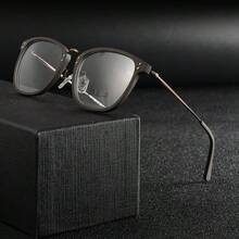 Gafas graduadas unisex de montura completa con estilo retro, de material de placa de color liso, adecuadas para todas las estaciones