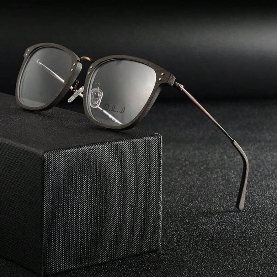 Gafas graduadas unisex de montura completa con estilo retro, de material de placa de color liso, adecuadas para todas las estaciones