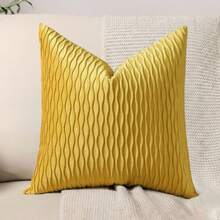 1入pc響應式純棉velvet毛巾,黃色波希米亞風格波紋紋飾質感柔軟,保護皮膚友善,適合沙發、床上、臥室、汽車使用,全季節適用 - 芥末黃 - 查看 15