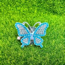 Marcador de bola de golf con clip magnético y diseño de mariposa de diamante - Accesorio de golf fácil de usar para marcar bolas en el green, regalo perfecto para golfistas