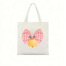 1pc/2pcs/3pcs Christmas Bell & Bow Decal - Heat Transfer Sticker Suitable For DIY Canvas Bag, T-Shirt, Pillow, DTF Jeans, T-Shirt And Backpack, Heat Transfer Image For Textiles/New Products, Decoration/Heat Press Sticker For Clothing, DTF Transfer For Garments