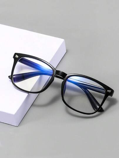 1pc Geometric Plastic Decorative Glasses, Retro Fashion Classic Elegant Minimalist Unisex All-Match Casual Transparent Glasses For Outdoor, Travel, Daily Life, Office, Reading