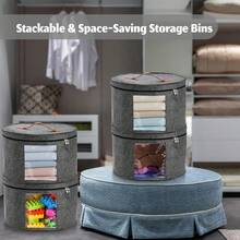 SOUJOY 2 Pack Hat Storage Boxes, 42cm/16.5 Foldable Stackable And Portable Felt Organizers Cowboy Hats, Caps,Save Closet Space And Multi-Use Home Bin