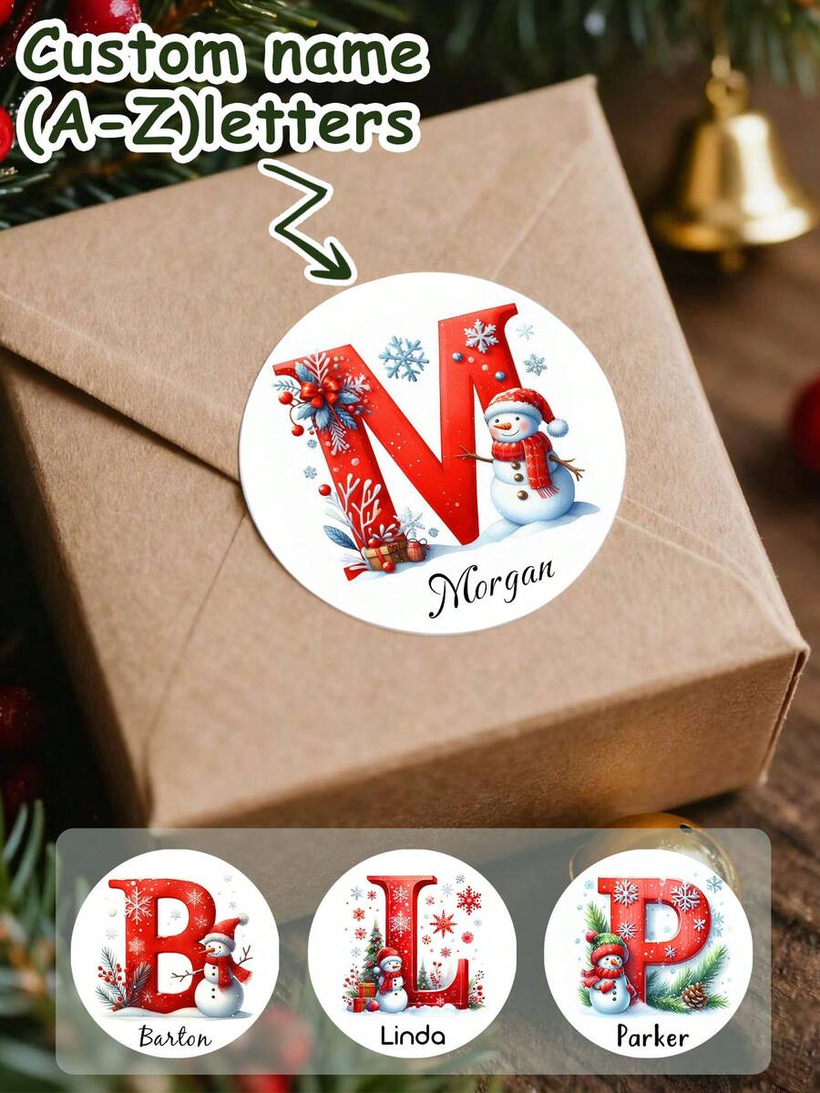 LICVIC 54-540pcs Customized Holiday Stickers, Personalized Christmas Stickers, Custom Name Label Stickers, Children's Customizable Stickers, Back To School - Style a - View 1