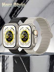 Correa magnética totalmente compatible con la banda del de 44 mm, 45 mm, 40 mm, 41 mm, 42 mm, 38 mm, 45 mm. Banda de reloj de silicona compatible con iWatch Series 10, 9, 8, 7, 6, 5, 4, 3, SE, Ultra 2, pulseras