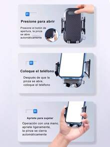 Soporte para teléfono móvil con rotación de 360°, plegable telescópico, antivibración y ultraestable, soporte universal para escritorio y coche. - Negro - Ver 7