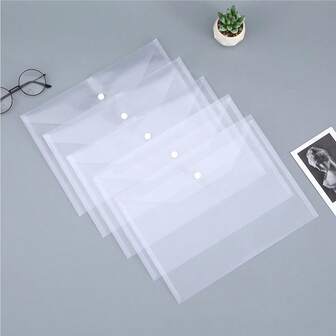 Carpeta de plástico transparente y reutilizable con botones, tamaño A4, paquete de 10/20, adecuada para la temporada de regreso a clases, útiles escolares prácticos, escuelas, clases, bibliotecas, maestros, estudiantes, suministros de oficina, familias, estudio, niños, niñas, abogados, secretarias, oficinas, trabajadores de oficina, comercial, materiales reforzados, regalos de Navidad, Halloween